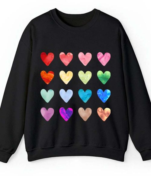 Colorful Love Combination Teacher Sweatshirt