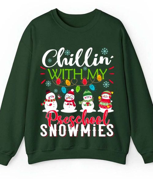 Personalized Chillin With My Snowmies Teacher Sweatshirt