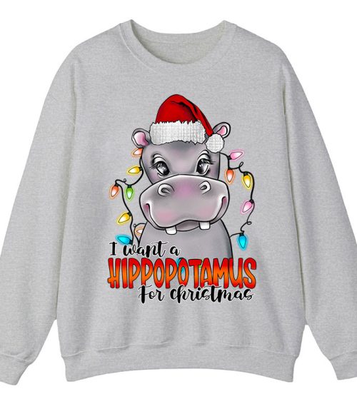 I Want A Hippopotamus For Christmas Teacher Sweatshirt