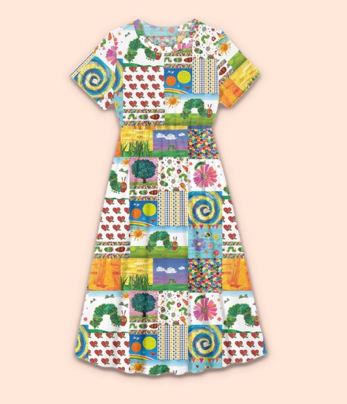 Garden Trip With Caterpillars Teacher Printed Dress