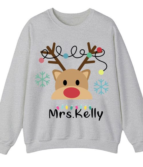 Personalized Merry Christmas Teacher Sweatshirt