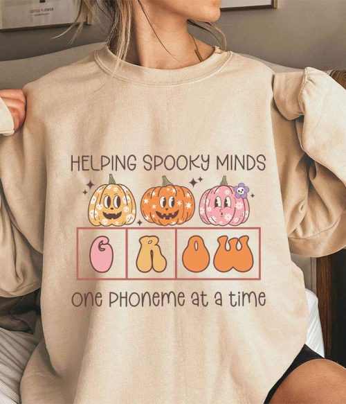 Helping Spooky Minds Grow Teacher Sweatshirt