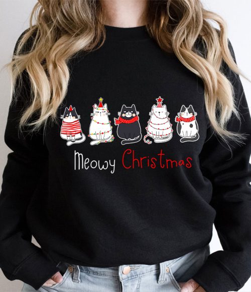 Meowy Christmas Teacher Sweatshirt