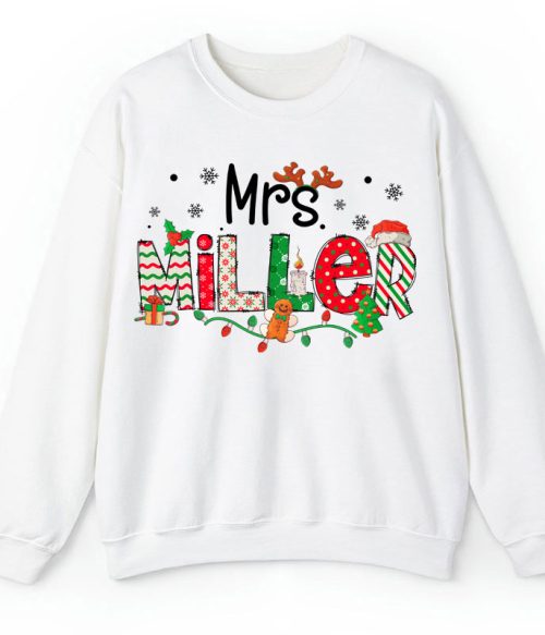 Personalized Teacher Name Christmas Teacher Sweatshirt