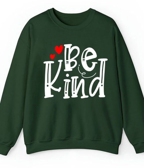 Be Kind Red Heart Teacher Sweatshirt