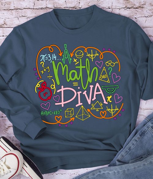 Math Diva Mathematical Symbol Long Sleeve T-Shirt