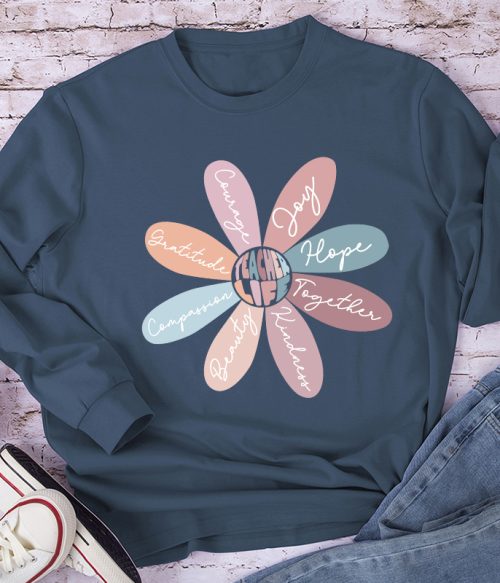 Life Is Good Letter Flower Teacher Long Sleeve T-Shirt