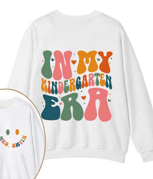 Personalized Name And Grade In My Era Teacher Two Sided Sweatshirt