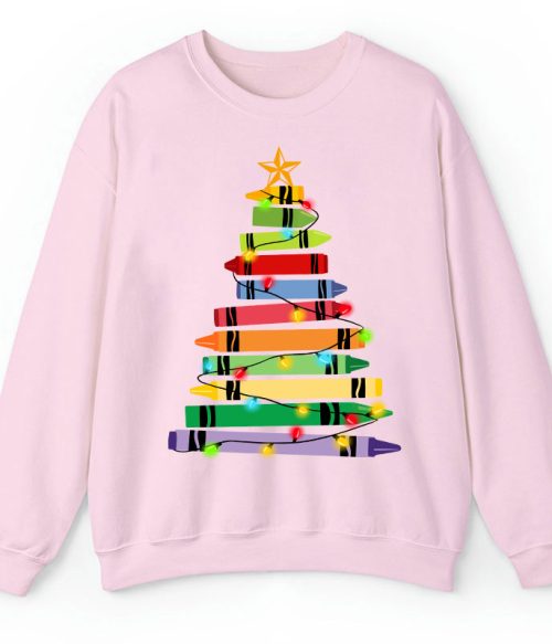 Crayons Tree Colored Ligths Teacher Sweatshirt