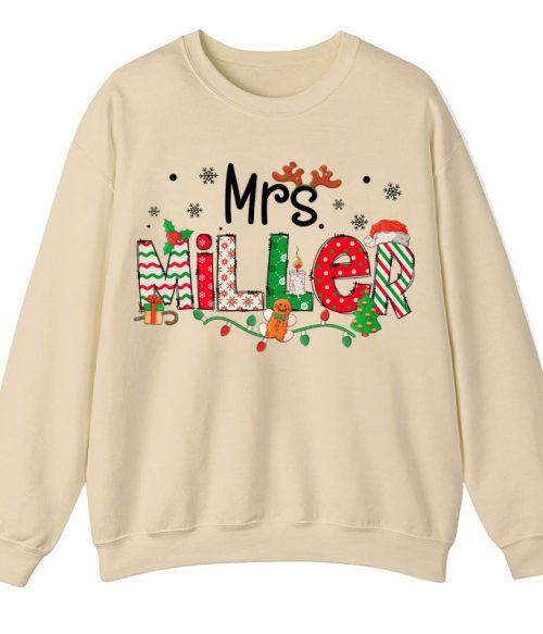 Personalized Teacher Name Christmas Teacher Sweatshirt