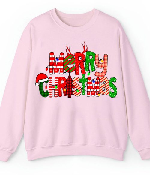Merry Christmas With Rich Pattern Teacher Sweatshirt