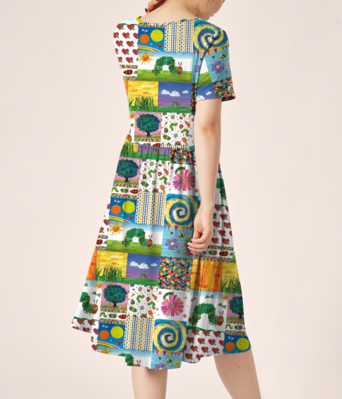 Garden Trip With Caterpillars Teacher Printed One Piece Dress