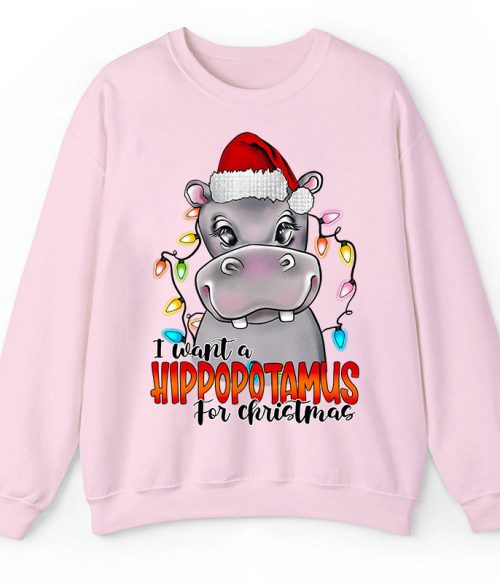 I Want A Hippopotamus For Christmas Teacher Sweatshirt