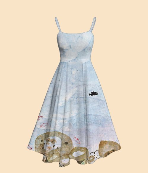 Swimmy The Little Black Fish Teacher Suspender Long Skirt Top Suit