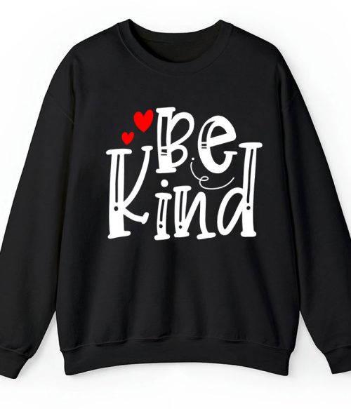 Be Kind Red Heart Teacher Sweatshirt