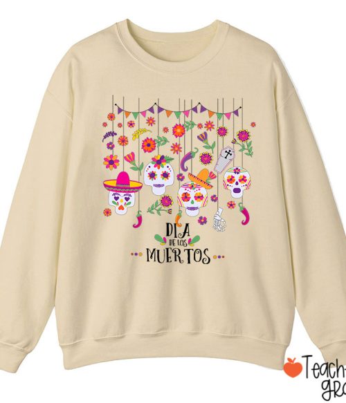 Sugar Skull Dia De Los Muertos Spanish TeacherSweatshirt