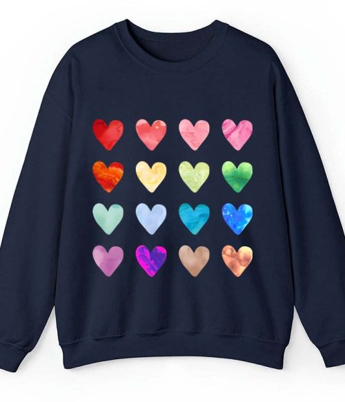 Colorful Love Combination Teacher Sweatshirt