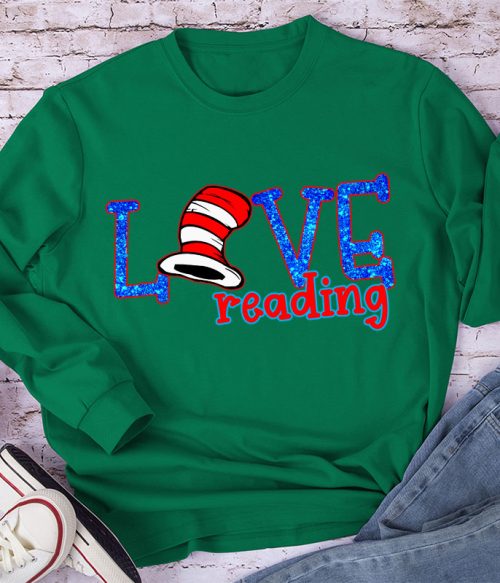 Love Reading Red Hat Long Sleeve T-Shirt