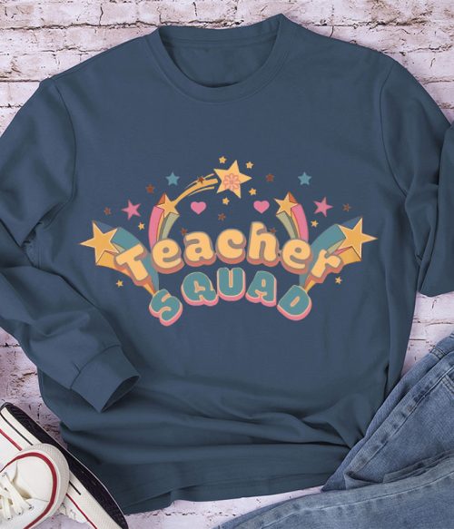 Flamed Teacher Squad Long Sleeve T-Shirt