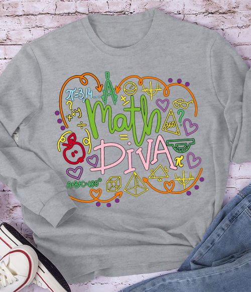 Math Diva Mathematical Symbol Long Sleeve T-Shirt