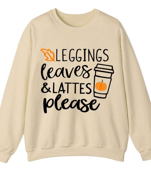 Leggings Leaves Lattes Please Teacher Sweatshirt