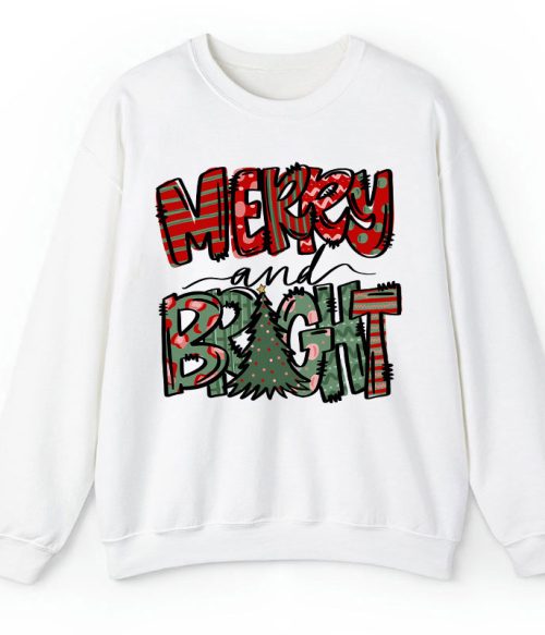 Merry And Bright Christmas Teacher Sweatshirt