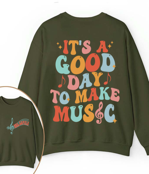 Personalized It's A Good Day To Make Music Two Sided Teacher Sweatshirt