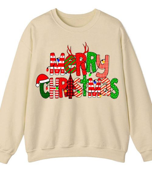 Merry Christmas With Rich Pattern Teacher Sweatshirt