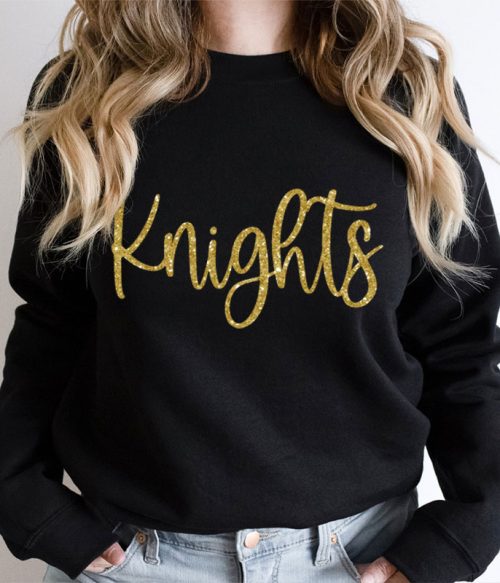 Personalized Glitter Font Mascot Teacher Sweatshirt