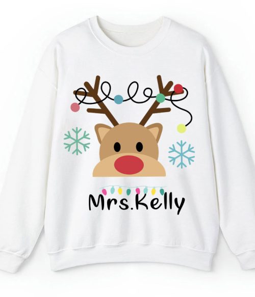 Personalized Merry Christmas Teacher Sweatshirt