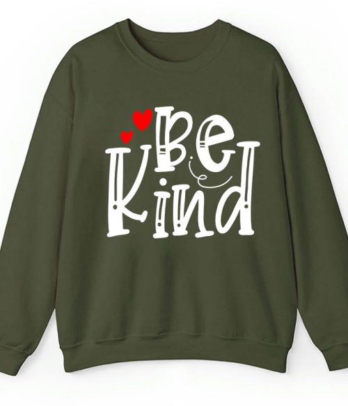 Be Kind Red Heart Teacher Sweatshirt