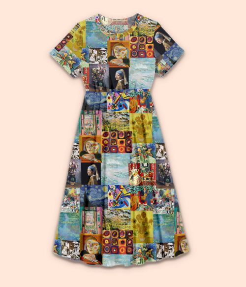 Falling Into The Ocean Of Art Teacher Printed One Piece Dress