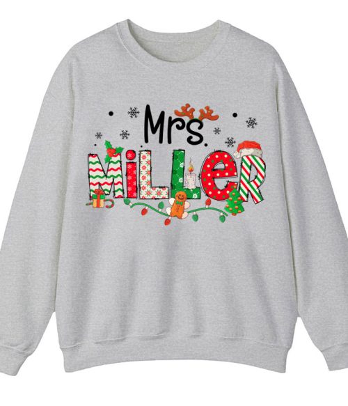 Personalized Teacher Name Christmas Teacher Sweatshirt
