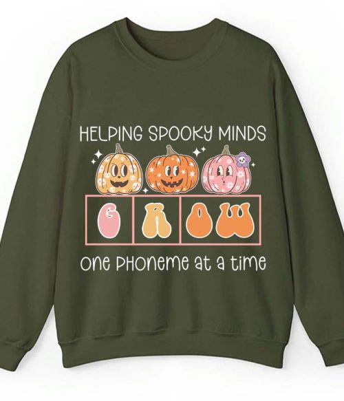 Helping Spooky Minds Grow Teacher Sweatshirt