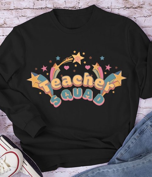 Flamed Teacher Squad Long Sleeve T-Shirt