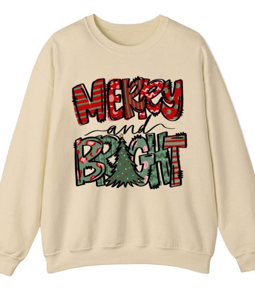 Merry And Bright Christmas Teacher Sweatshirt