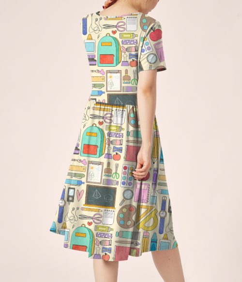 Teacher's Staff Teacher Printed One Piece Dress