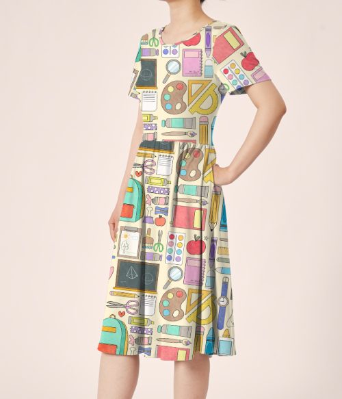 Teacher's Staff Teacher Printed One Piece Dress