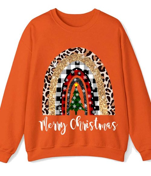 Merry Christmas A Christmas Tree In The Snow Teacher Sweatshirt