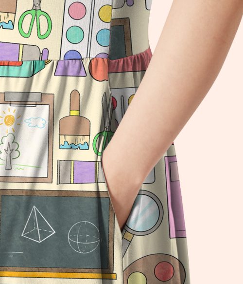 Teacher's Staff Teacher Printed One Piece Dress