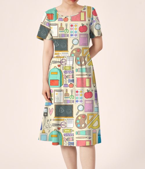 Teacher's Staff Teacher Printed One Piece Dress