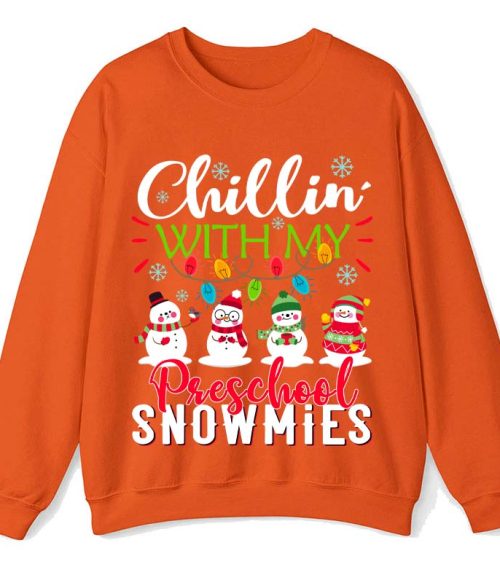 Personalized Chillin With My Snowmies Teacher Sweatshirt