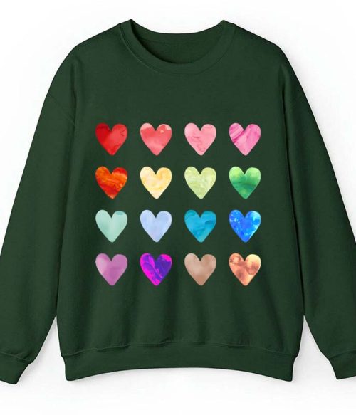 Colorful Love Combination Teacher Sweatshirt