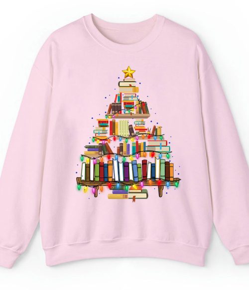 Book Christmas Tree Teacher Sweatshirt