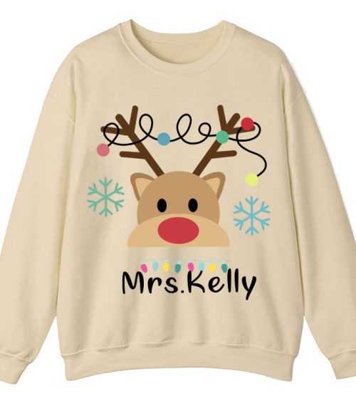Personalized Merry Christmas Teacher Sweatshirt