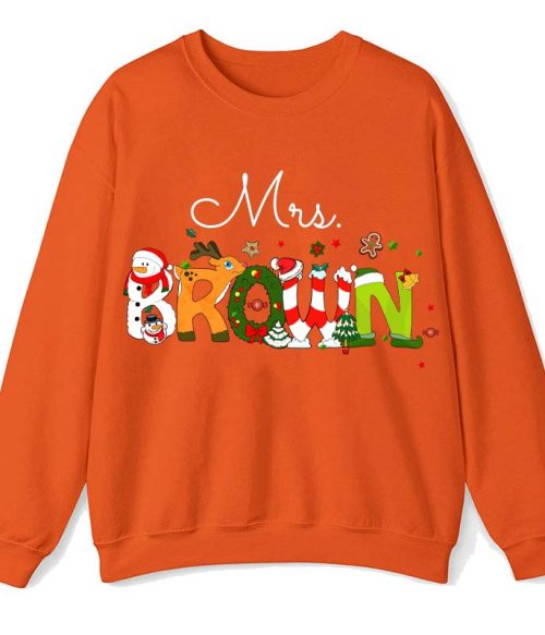 Personalized Christmas Style Teacher Sweatshirt