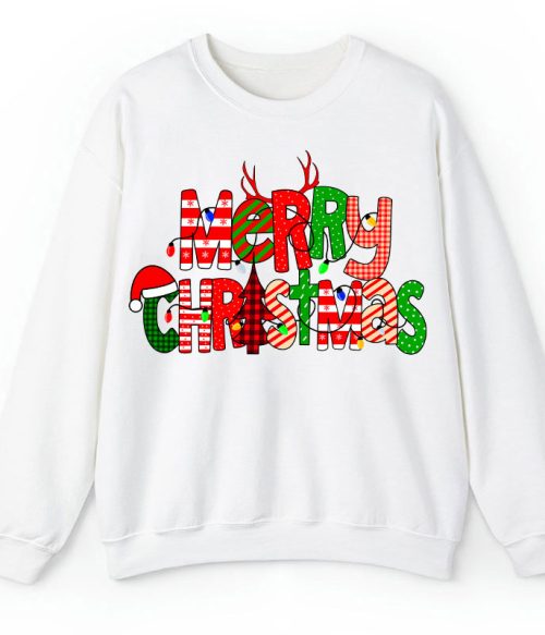 Merry Christmas With Rich Pattern Teacher Sweatshirt