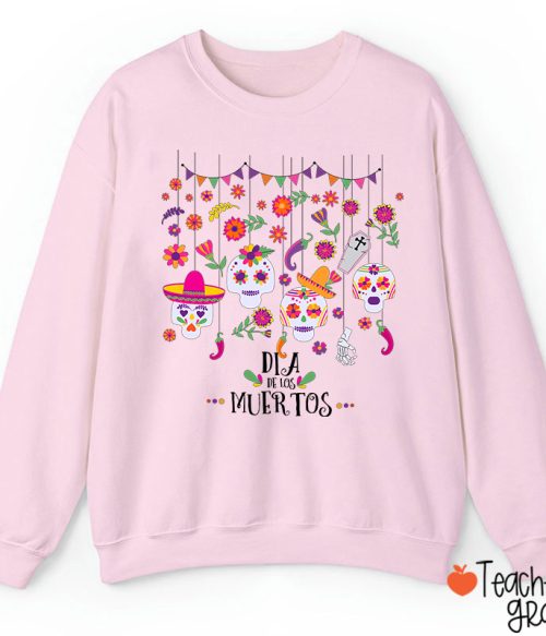 Sugar Skull Dia De Los Muertos Spanish TeacherSweatshirt