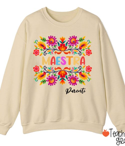 Personalized Name Maestra Teacher Sweatshirt