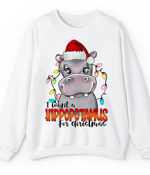 I Want A Hippopotamus For Christmas Teacher Sweatshirt